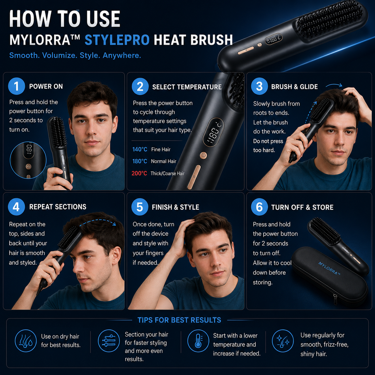 Mylorra™ StylePro Heat Brush